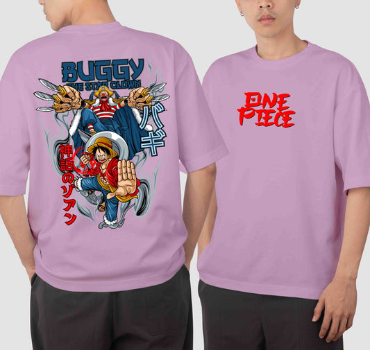 Lilac One Piece Anime Oversize T-Shirt